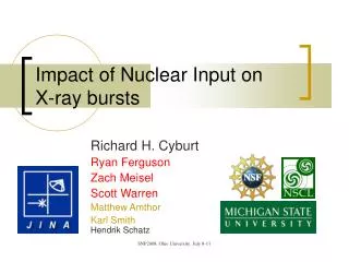 Impact of Nuclear Input on X-ray bursts