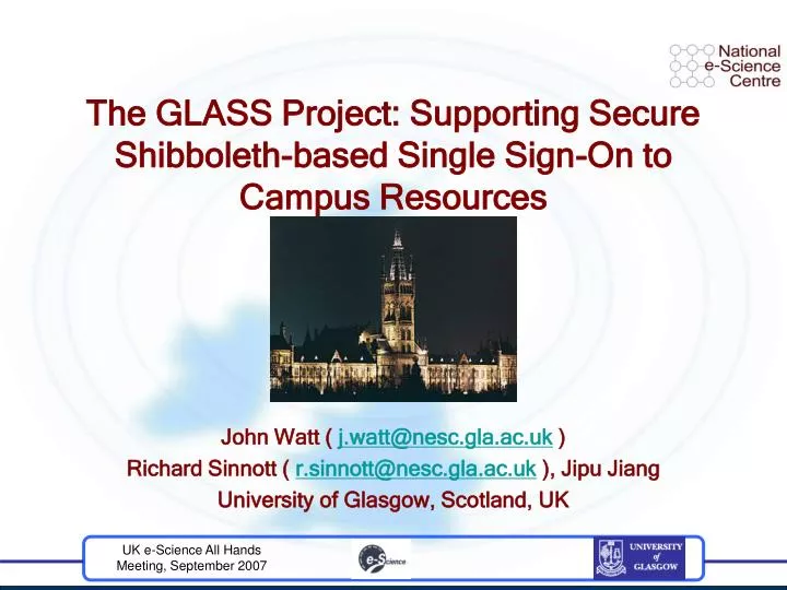 the glass project supporting secure shibboleth based single sign on to campus resources