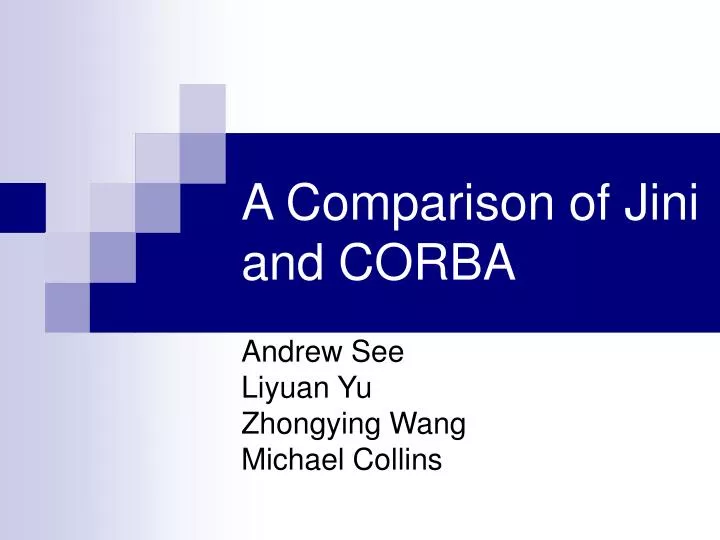 a comparison of jini and corba