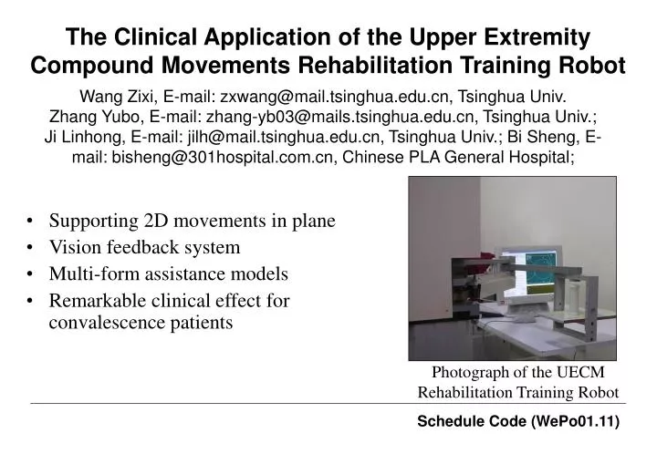 the clinical application of the upper extremity compound movements rehabilitation training robot