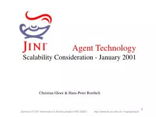 Agent Technology Scalability Consideration - January 2001