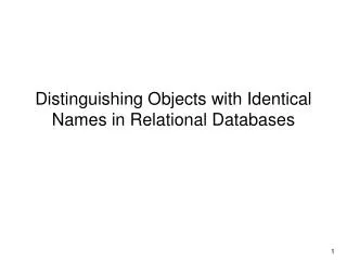 distinguishing objects with identical names in relational databases