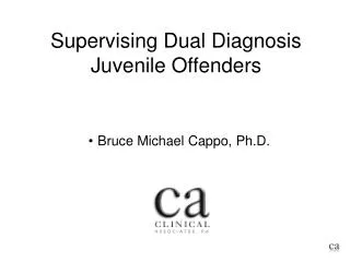 Supervising Dual Diagnosis Juvenile Offenders