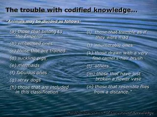 The trouble with codified knowledge...