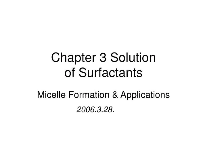 chapter 3 solution of surfactants