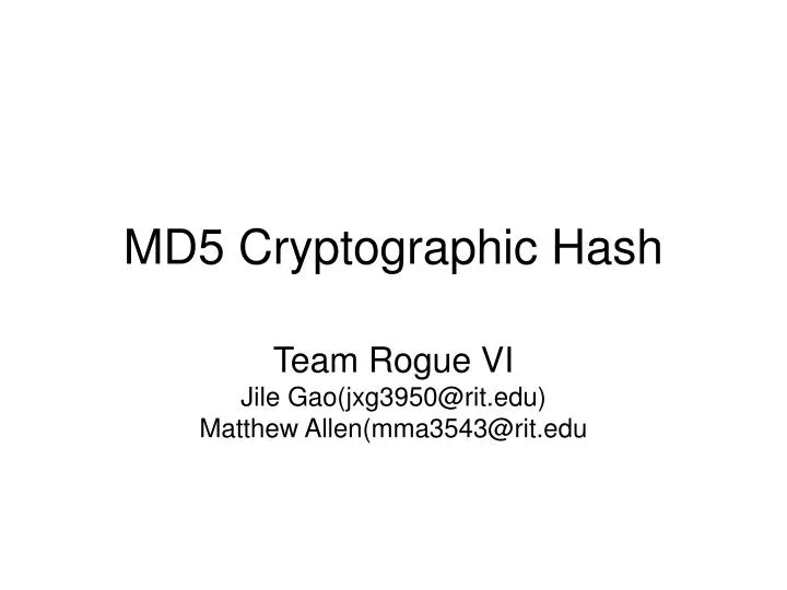 md5 cryptographic hash