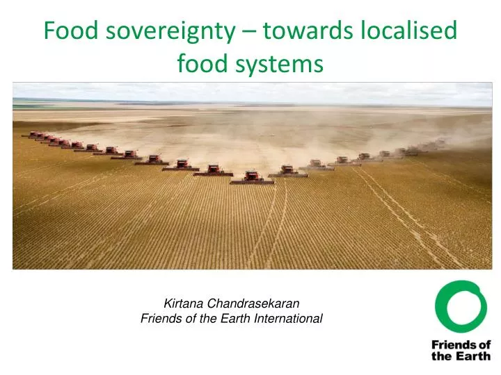 food sovereignty towards localised food systems