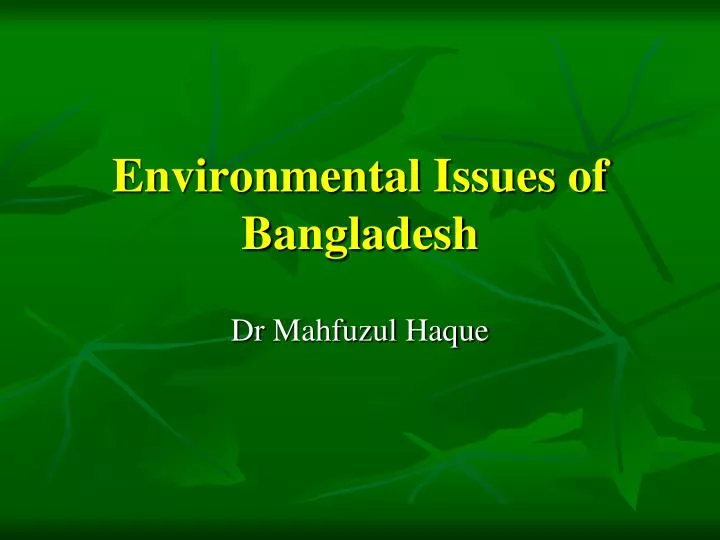 environmental issues of bangladesh