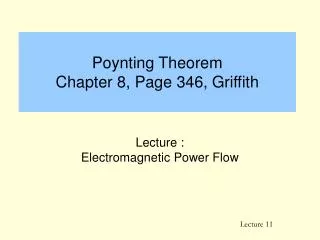 Poynting Theorem Chapter 8, Page 346, Griffith