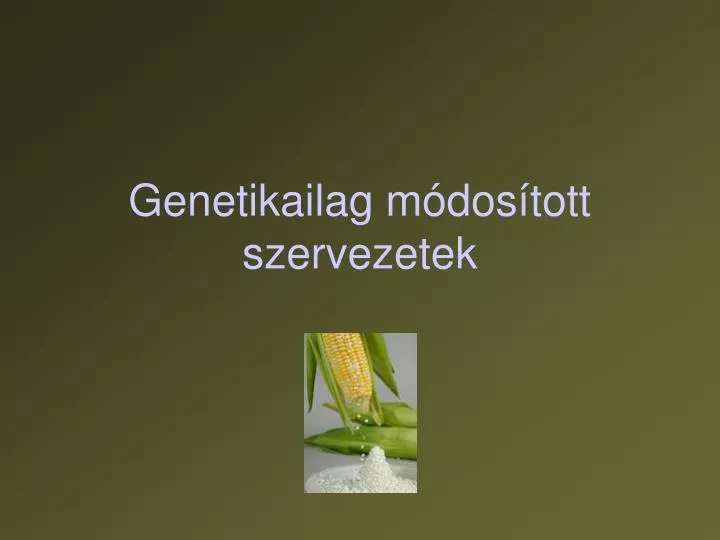 genetikailag m dos tott szervezetek