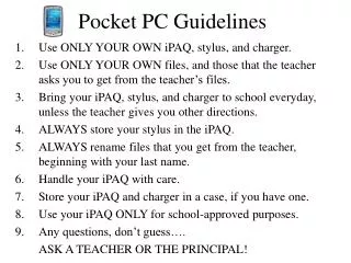 Pocket PC Guidelines