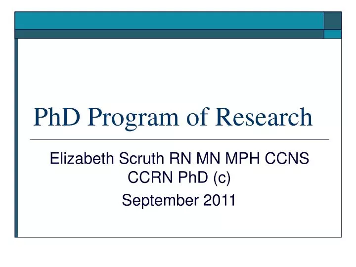 phd program of research