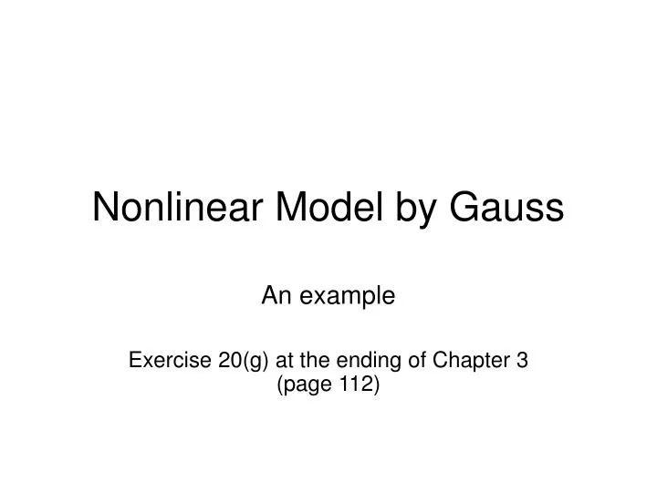 nonlinear model by gauss