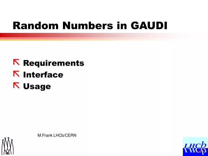 random numbers in gaudi