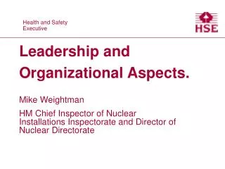 Leadership and Organizational Aspects.