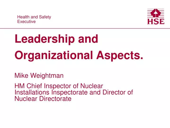 leadership and organizational aspects