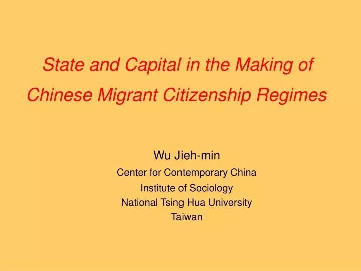 state and capital in the making of chinese migrant citizenship regimes