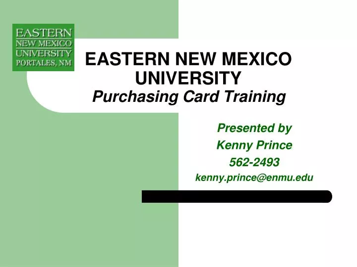 eastern new mexico university purchasing card training