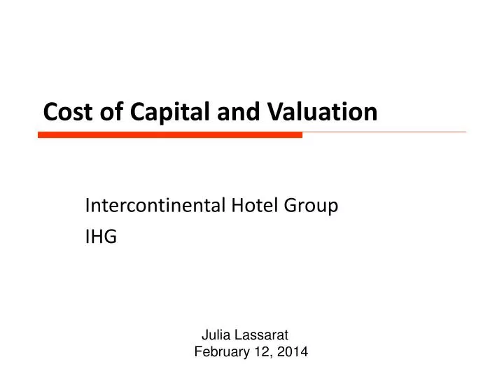 cost of capital and valuation