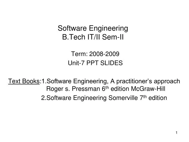 software engineering b tech it ii sem ii