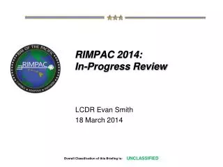 RIMPAC 2014: In-Progress Review