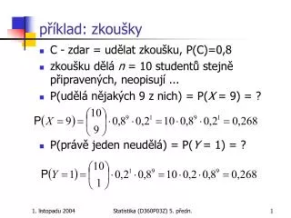 p klad zkou ky