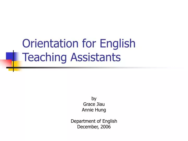 orientation for english teaching assistants
