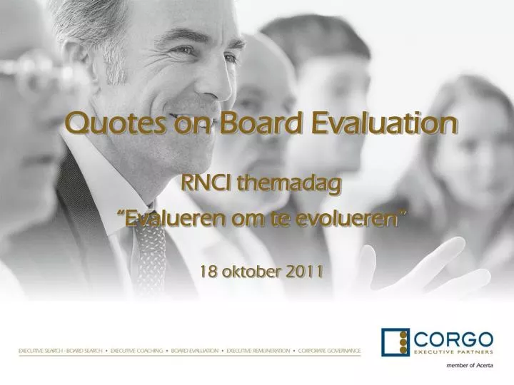 quotes on board evaluation rnci themadag evalueren om te evolueren 18 oktober 2011