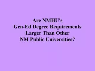 Are NMHU's Gen-Ed Degree Requirements Larger Than Other NM Public Universities?