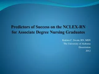 Predictors of Success on the NCLEX-RN for Associate Degree Nursing Graduates