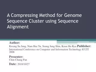 A Compressing Method for Genome Sequence Cluster using Sequence Alignment