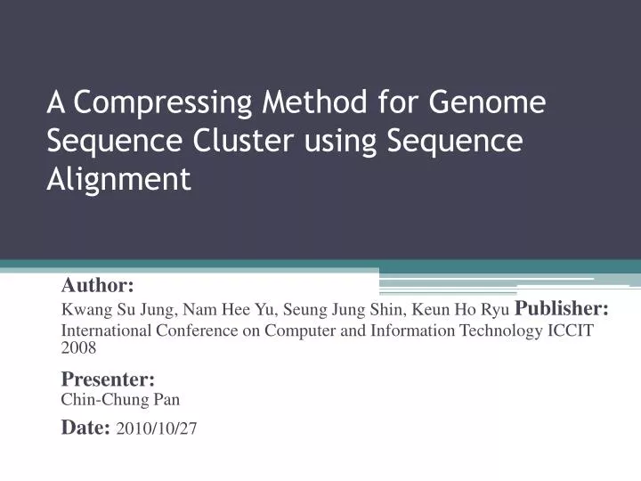 a compressing method for genome sequence cluster using sequence alignment
