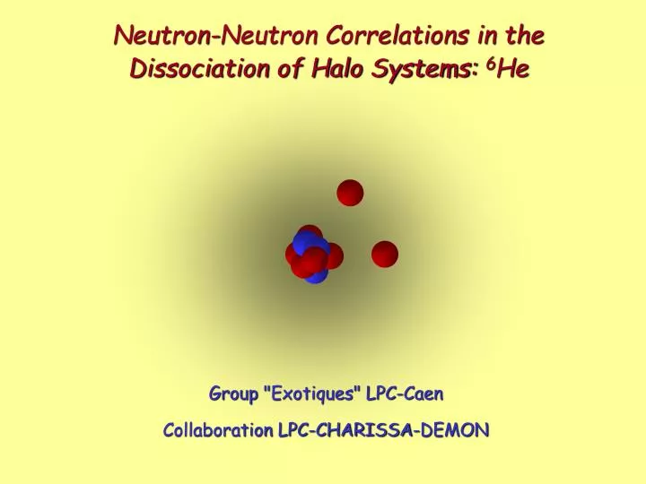 neutron neutron correlations in the dissociation of halo systems 6 he