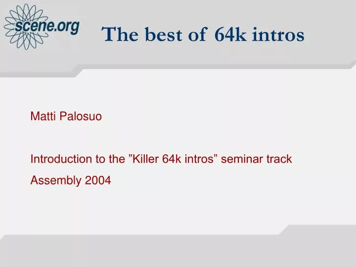 the best of 64k intros