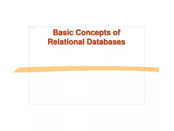 basic concepts of relational databases