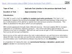 Type of Test	-	Aptitude Test (similar to the previous Aptitude Test) - slide 1