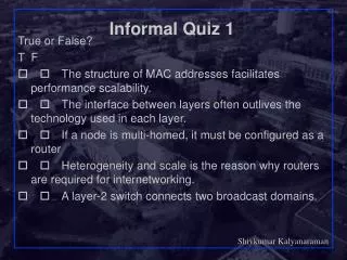 Informal Quiz 1