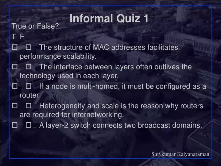 informal quiz 1