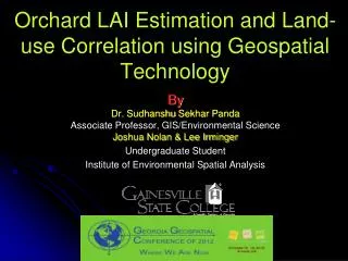 Orchard LAI Estimation and Land-use Correlation using Geospatial Technology