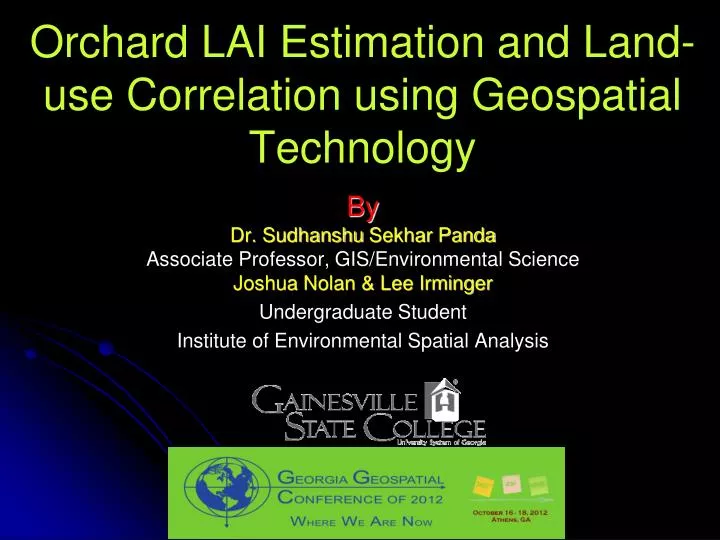 orchard lai estimation and land use correlation using geospatial technology