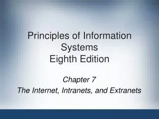 principles of information systems eighth edition