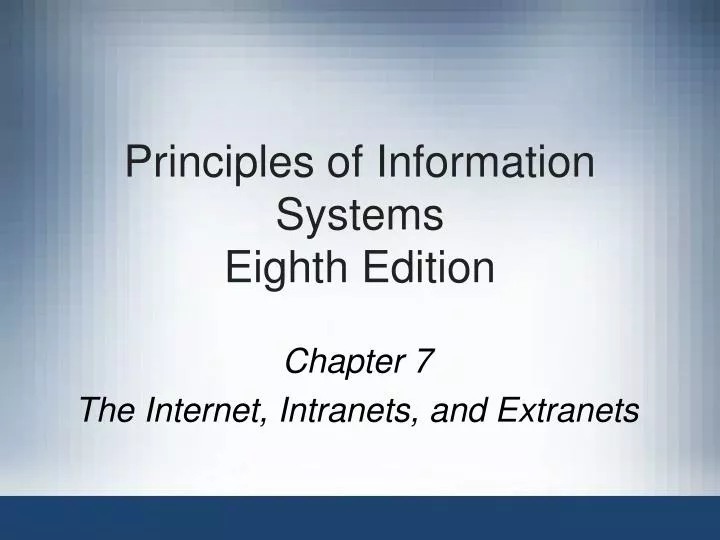 principles of information systems eighth edition