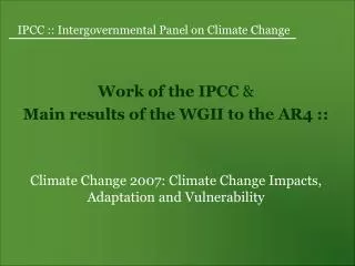 ipcc intergovernmental panel on climate change