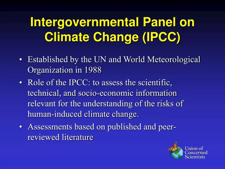 intergovernmental panel on climate change ipcc
