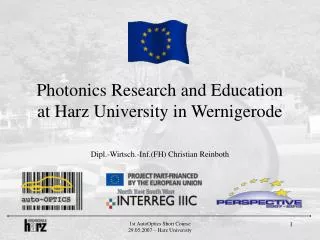 Photonics Research and Education at Harz University in Wernigerode