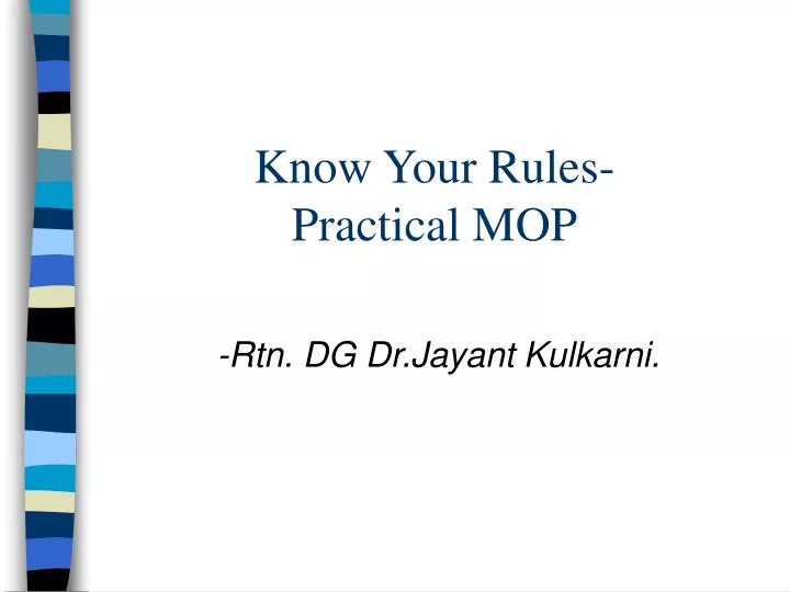 know your rules practical mop