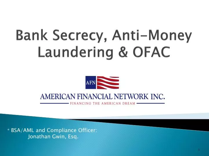 bank secrecy anti money laundering ofac