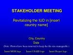 STAKEHOLDER MEETING - slide 1