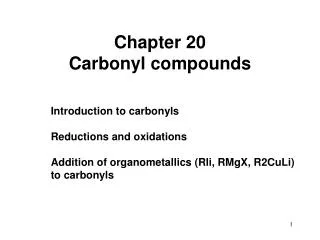 Chapter 20 Carbonyl compounds