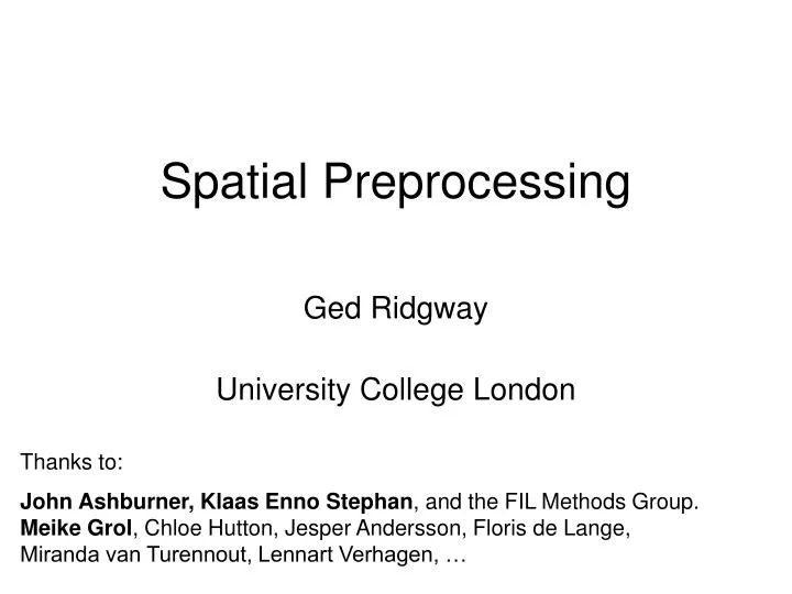 spatial preprocessing